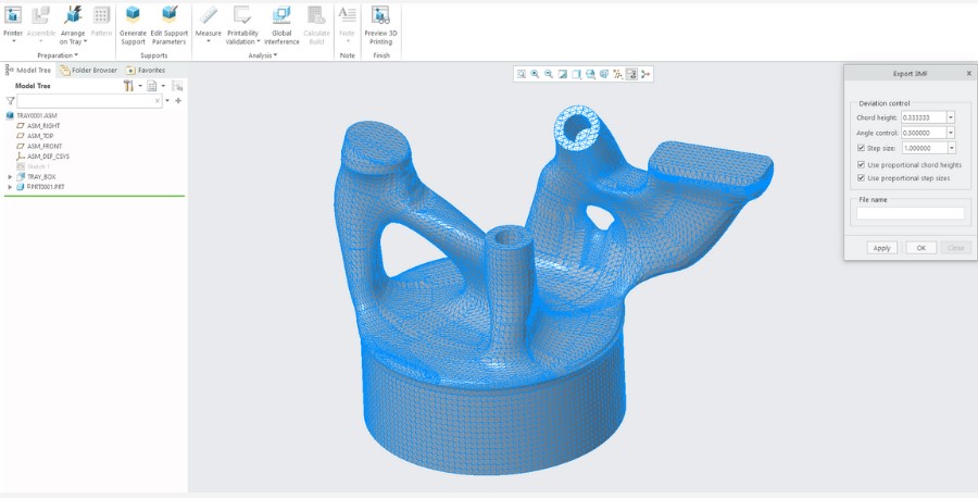 Generativni razvoj s Creo za 3D tiskanje - izvoz v 3MF